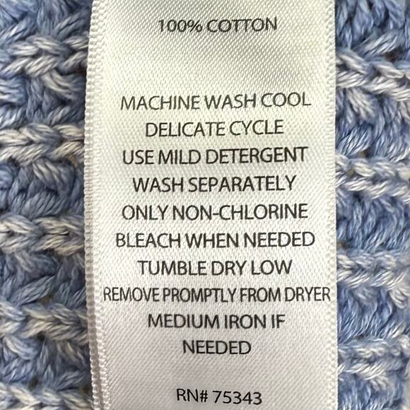 Haute Hippie Blue Chunky Knit Acid Wash Crop Sweater Jr Girl Size L - Picture 10 of 10